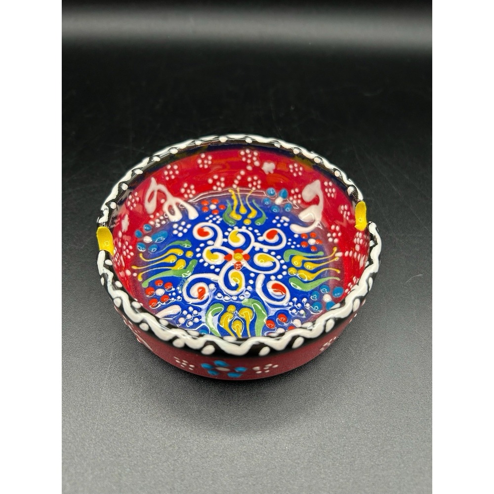 Handmade Ceramic Ashtray - Hand Painted Turkish Pottery Boho